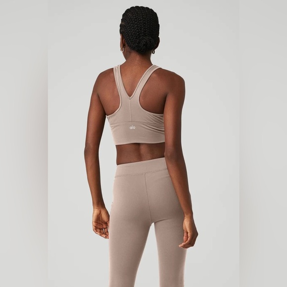 Alo Yoga Women's Wild Thing Bra in Taupe Beige Neutral - Picture 3 of 7